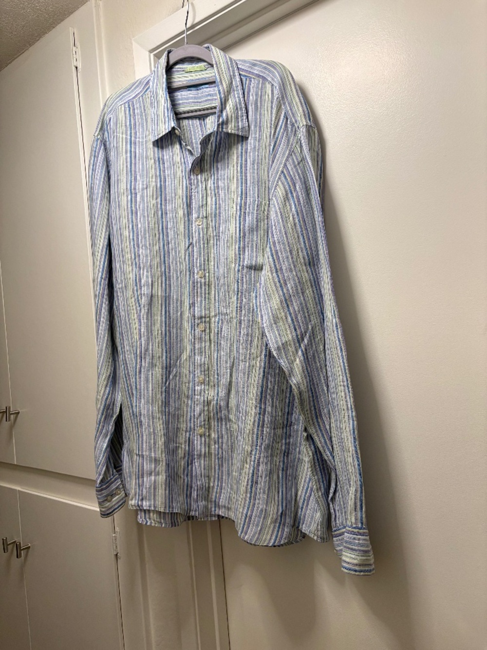 Toscano 100% linen striped shirt - size XXL